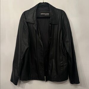 Men's Black Leather Performance Jacket